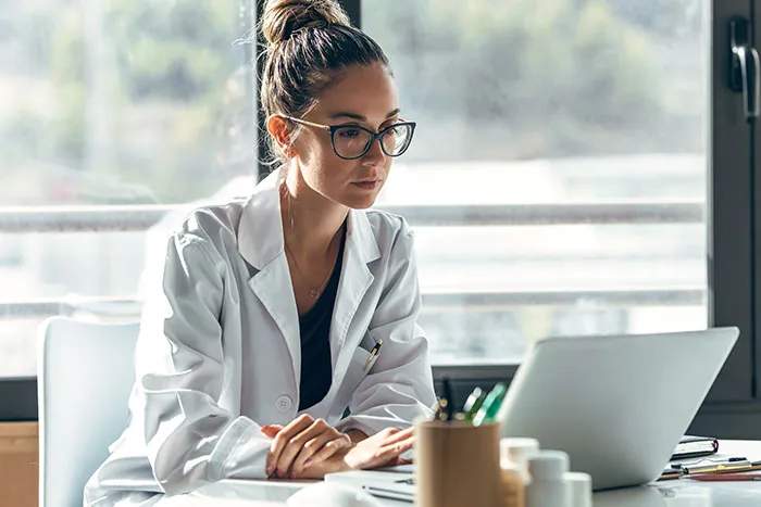 doctor using a computer