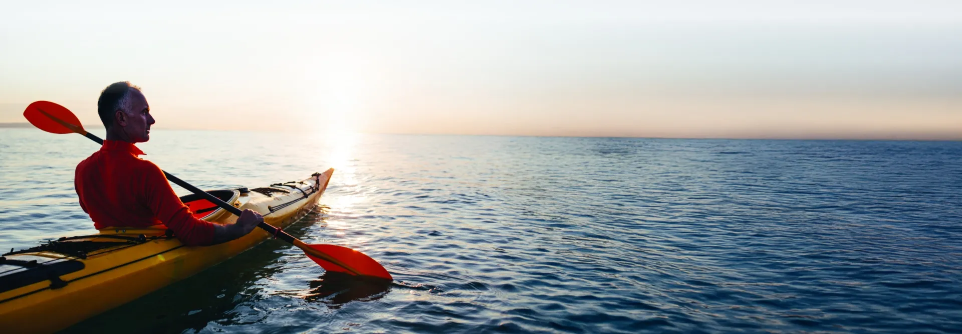 man kayaking