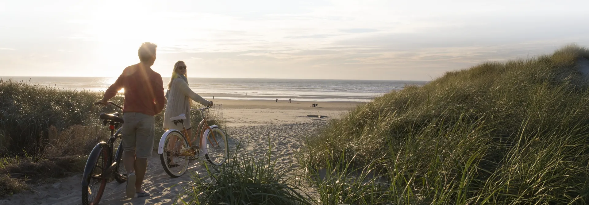couple cycling outdoors