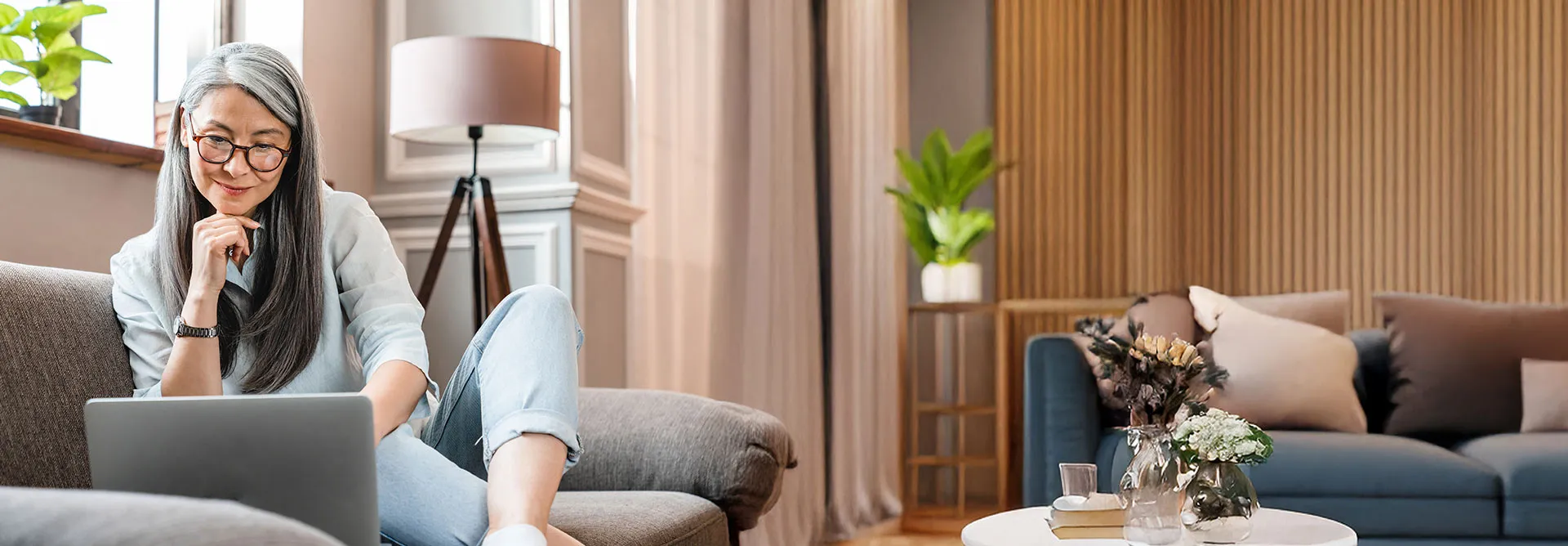 woman reading her computer